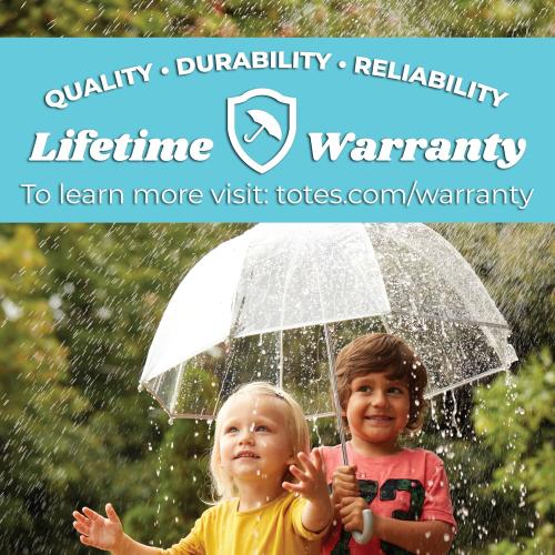 totes Kids Clear Bubble Umbrella with Dome Canopy, Lightweight Design, Wind and Rain Protection Umbrella, Dots, Kids - 38 Canopy