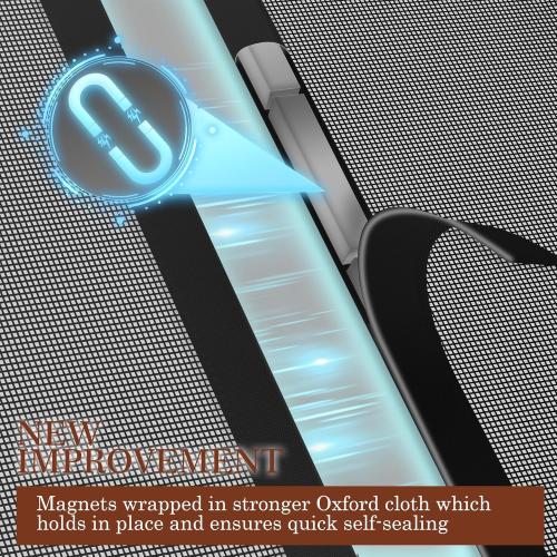 Yotache Reversible Left/Right Opening Magnetic Screen Door Fits Door Size 32 x 80, Screen Size 34 x 81, Removable Upgraded Polyester Screen Mesh with Strong Magnets for Front/Back Patio Door, Black