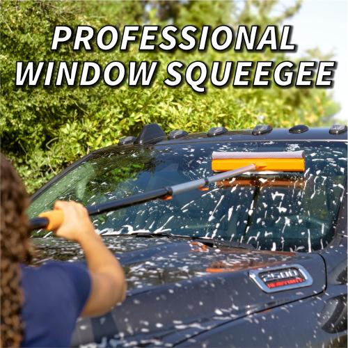 4-12 ft Window Washer Squeegee Kit with Extension Pole (20  Foot Reach) // Long Handle Squeegee for Window Cleaning & Car Cleaning Multi-Use//Telescopic Professional Window Cleaning Squeegee for Home