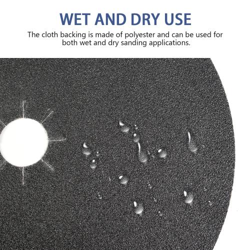HUAALIUCHE Floor Sanding Disc Cloth-Backed Silicon Carbide，17 x 2 Holes for Concrete, Stone, 60 Grit, 3-Pack