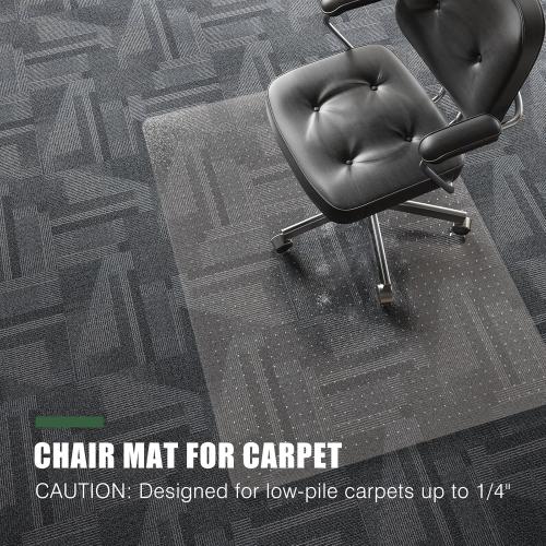 Office Chair Mat for Carpet, tixpol 46 x 60 Chair Mat for Carpeted Floors, Non-Slip Carpet Protector Floor Mat with Grips, Heavy-Duty Rolling Under Desk Mat for Home Office and Gaming (Clear)