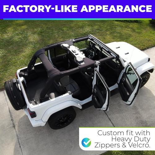 Roll Bar Cover Set Compatible with Jeep Wrangler JL Unlimited 4-Door JLU 2018-2023 (NOT 2024-2025) - Black