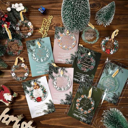 Thyle 36 Set Christian Appreciation Gift Acrylic Ornaments with Merry Christmas Cards Christmas Tree Decorations with Bibles Verse Gifts for Women Men Employee Family Church
