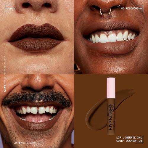 NYX PROFESSIONAL MAKEUP Lip Lingerie XXL Matte Liquid Lipstick - Goin Desnuda (Chocolate Brown)