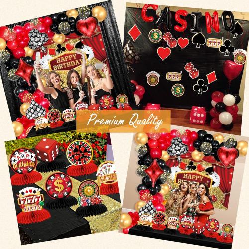 Casino Theme Party Decorations, Casino Birthday Decorations Supplies, Las Vegas Party Decoration, Poker Happy Birthday Backdrop