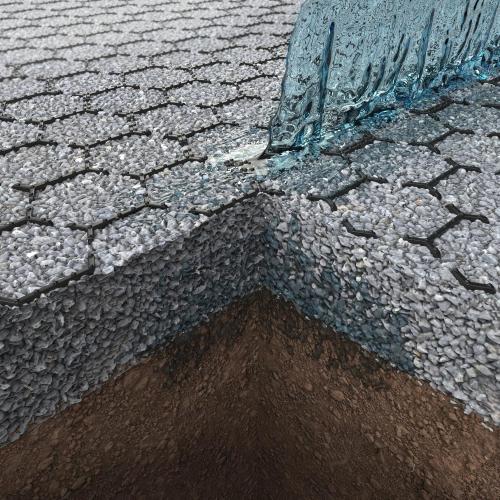 Vodaland Permeable HexPave System - Grass & Gravel Pavers - 100% Recycled PPE Plastic, Handles 27,000 lbs, 1 Depth, 65 s.f / 22 Units