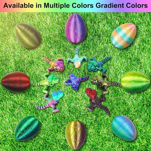 3D Printed Dragon Kids Dinosaur Toys 3D Printed Fidget Toys, Articulated Dragon Egg, 3D Dragon, Home Office Decor Executive Desk Toy 3D Printed Dragon Eggs with Dragon Inside (Blue - Green)