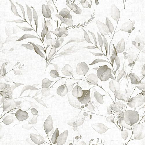 Naphite Floral Wallpaper Peel and Stick Wallpaper for Bedroom Grey Floral Boho Contact Paper for Cabinets Drawer Self Adhesive Removable Farmhouse Contact Paper Eucalyptus Leaf Nursery 17.3inW 78.7inL