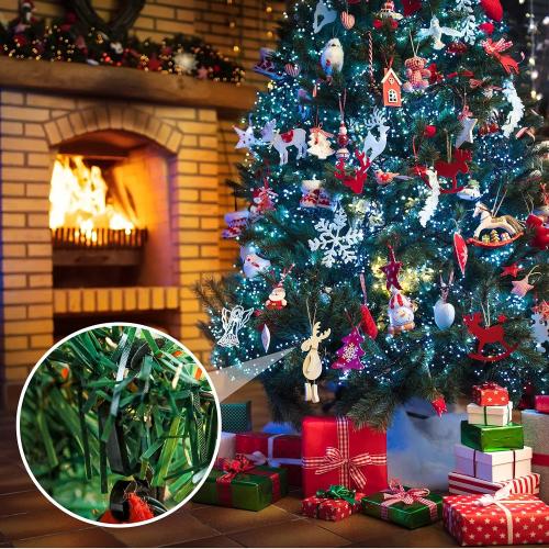 Marsui 120 Pieces Christmas Light Clips Outdoor Gutter Hooks Plastic Seasonal Weatherproof Clips Holiday Fence Hooks for Christmas Roof Tree Outside Hanging String Lights(Black)