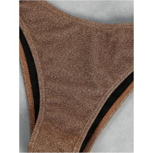 Size M SOLY HUX Women's Sexy Halter Triangle Bikini Set Tie String Swimsuit High Cut Thong Two Piece Bathing Suit