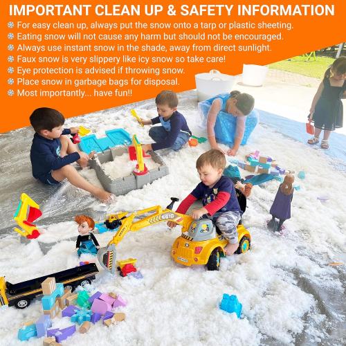 PARTY GOAT Instant Snow Powder for Sensory Play & Decor. 18oz Makes 7 Gallons of Fake Snow. Up to 400 Aritifical Snowballs. Outdoor & Indoor use. Just Add Water. Magic Fun for Kids