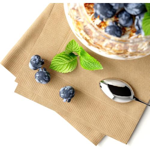 1000 pack Paper Cocktail Napkins, Beverage Napkin 5x5, Bar Napkins, Compostable Natural Kraft Brown Napkins, Unbleached, for Party Picnic Kitchen