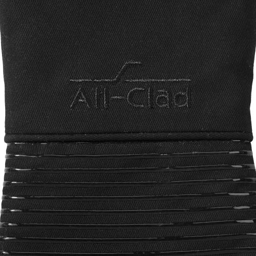 All Clad Silicone Oven Mitt: Heat Resistant up to 500 Degrees - 100% Cotton & Silicone, 14x7 Oven Mitt for Kitchen and Barbeque, 2-Pack, Black