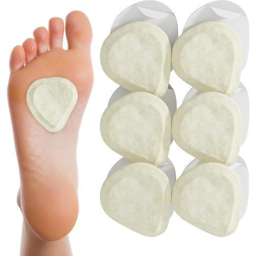 Felt Metatarsal Pads for Women, Men, Skived (1/4 Thick) - USA Made 6 Pairs | Foot Pads for Women and Men - Ball of Foot Cushions for Pain Relief
