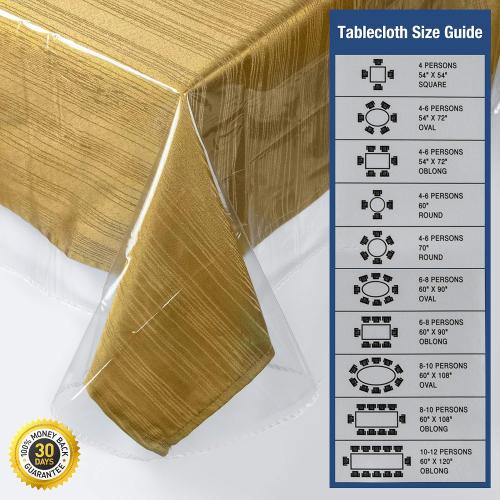 Elaine Karen Clear Plastic Table Cover Protector 100% Waterproof Table Protector Crystal Clear Plastic Tablecloth Cover for Dining Table Heavy Duty Vinyl, 54 x 72 Oval