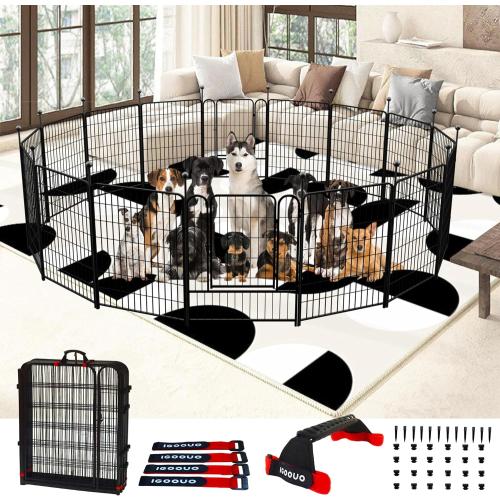 Dog Playpen Outdoor for Medium/Large Dogs 36'' High, Heavy Duty Dog Playpen with Rustproof and Sturdy Stakes, 3ft Dog Fence for RV Camping(12 Panels)