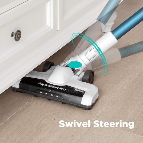Eureka NEC180 RapidClean Pro Cordless Stick and Handheld Vacuum Cleaner for Hard Floors, Battery-Operated Portable Vacuum Cleaner with Maximum Efficiency Powerful Suction White