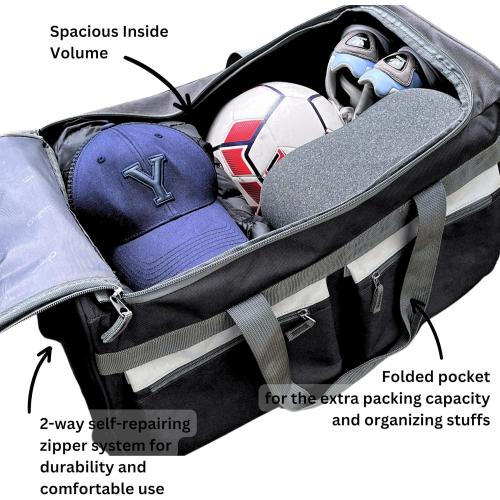 Black 22Inch Olympia U.S.A. 22 inch Carry On 8 Pockets Wheeled Rolling Duffel Bag Water Resistant Luggage Lightweight Travel Suitcase with Retractable Handle