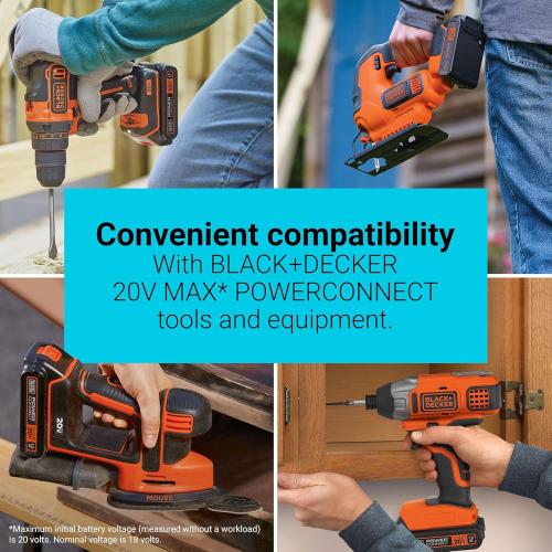 BLACK DECKER 20V MAX Battery, 1.5Ah Lithium Ion Battery, Extended Runtime, Compatible with Tools, Outdoor Equipment and 20V Vacuums (LBXR20)