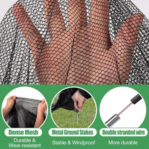 13 x 17 Ft Pond Netting for Koi Ponds - Heavy Duty Dome Net Tent Cover with Zipper, Keep Leaves Herons Out for Outdoor Garden Farm