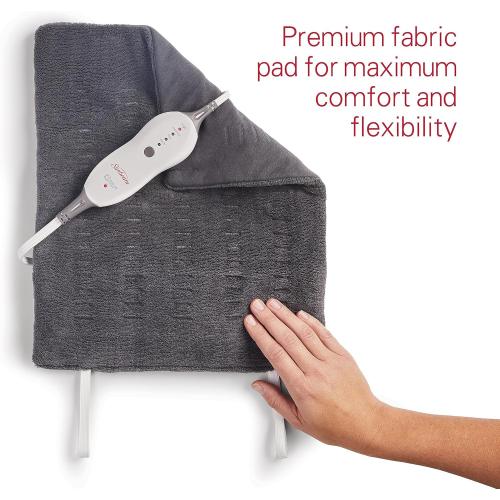 Sunbeam Premium Sunbeam Heating Pad with Compact Storage, Standard Size, Gray