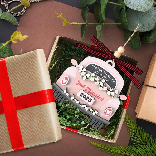 Wedding Gifts for Couples 2025 - Bridal Shower Present - Bachelorette Gifts for Bride, Future Mr & Mrs - Wedding Decor Newlywed Gift for Married Couples - Wood Hanging Ornament 2025