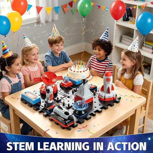 STEM Circuit Kit for Kids Ages 6 , 35PCS Electronics Kit with 200  Projects, Educational Science Experiment Toy for Boys & Girls, Beginner Electrical Engineering Set for Home & School