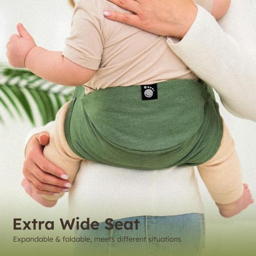 Toddler Sling Carrier - Premium Cotton, Expandable & Ergonomic, One Size Fits All, Ideal for 6-48 Months (11-44 lbs), Compact & Easy to Use, One-Hand-Free, Beige