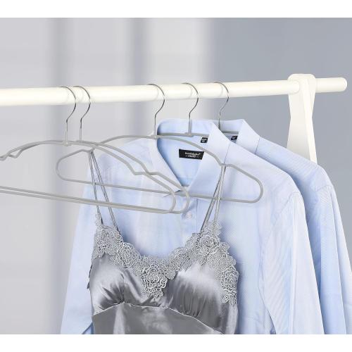 TOPIA HANGER Metal Hangers 20 Pack, Non Slip Clothes Hangers Space Saving, Heavy Duty Rubber Coated Wire Hanger for Coat, Shirt, Dress, Pants-Grey, CT12G