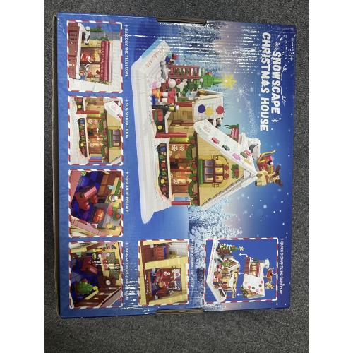 2024 Christmas Gingerbread House Mini Building Set with LED Light, 1834 PCS Winter Village Building Block Toy with Christmas Tree, Holiday Cabin Building Kit Xmas Gift for Adults Teens Kids 8