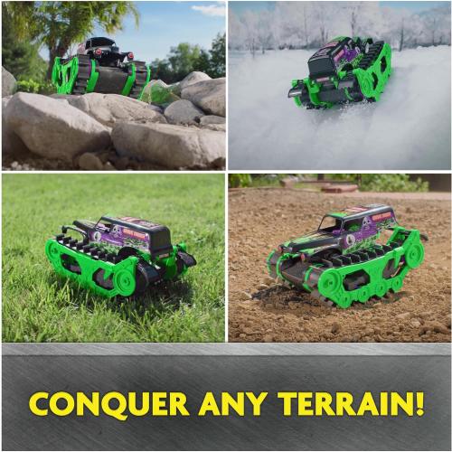 Monster Jam, Official Grave Digger Trax All-Terrain Remote Control Outdoor Vehicle, 1:15 Scale, Kids Toys for Boys and Girls Ages 4 and Up
