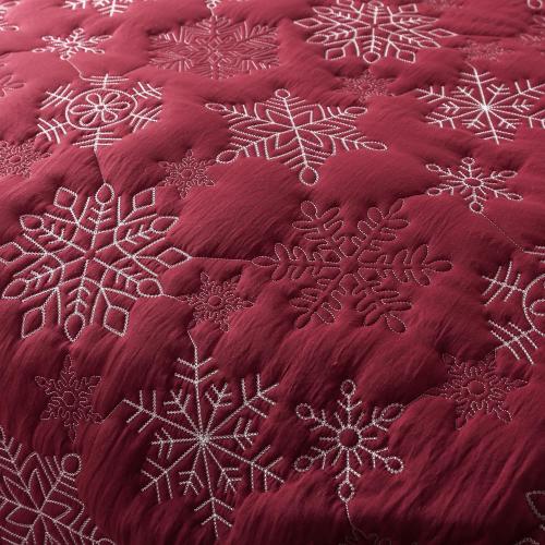 WDCOZY Christmas Quilt King Size Bedding Set with 2 Pillow Shams