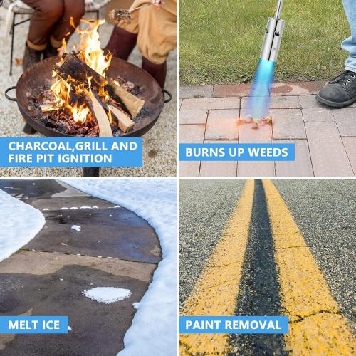 Propane Torch Weed Burner Kit, 360,000 BTU Blow Torch with 10Ft Hose, Self Igniter Grill Torch for Weeding, Roof Asphalt, Melting Snow, Road Marking, Barbeque.             ***Tank Not Included****