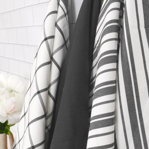 All-Clad Woven Bistro Kitchen Towels: Highly Absorbent, Super Soft Long Lasting - 100% Cotton, 20x30 Dish Towels for Cleaning & Drying Dishes, Pans, Glassware, or Countertops, (6-Pack), Black