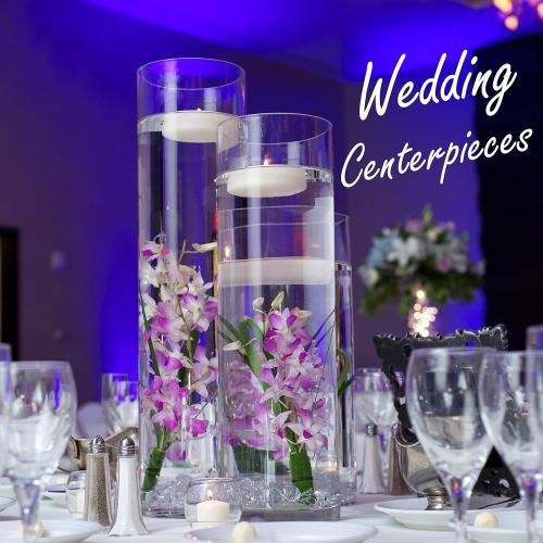 CYS EXCEL Cylinder Clear Glass Vase (H:20 D:6) | Multiple Size Choices Glass Flower Vase Centerpieces | Hurricane Floating Candle Holder Vase