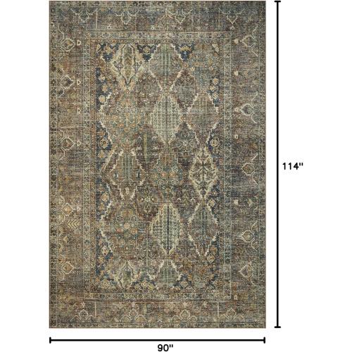 Loloi Magnolia Home by Joanna Gaines Banks Collection BAN-05 Spice/Blue 7'-6 x 9'-6, .13 Pile Height, Machine Washable, Area Rug