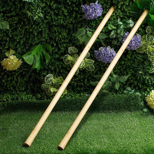 Lasnten 2 Pcs Solid Wood Replacement Handle for Round Eye Hoe 54 in Grub Hoe Handle 1.38-1.77 in Head for Garden Shovel Digging Spading Fork Rake Gardening Tool