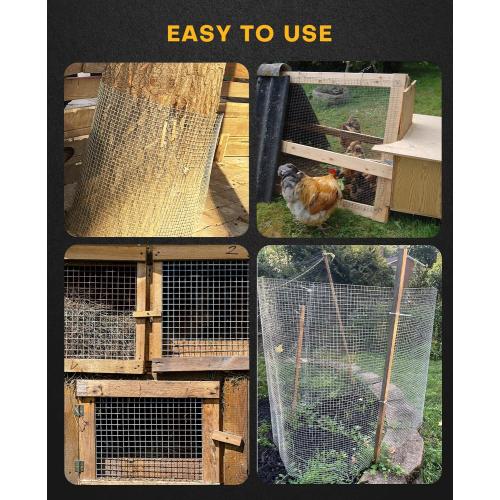 Hardware Cloth 36'' x 50' 1/4 inch Square Openings - 23 Gauge Hot-Dip Galvanized Wire Mesh, Welded Cage Wire Rolls Great for Animal Enclosure Chicken Coop Flower Beds Rabbits Wire Fencing