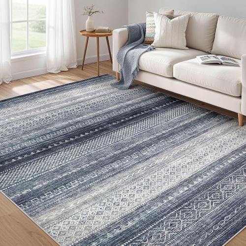 Size 5x7 Color Grey5x7 Area Rugs Living Room: Washable Boho Large Neutral Soft Rug Modern Stain Resistant Moroccan Indoor Non Slip Floor Carpet for Bedroom Nursery Kids Playroom Office Dining Room Dorm-