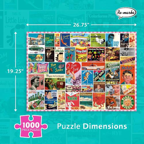 Re-Marks 1950s Pop Culture Puzzle, 1000-Piece Puzzle for All Ages, Family Jigsaw Puzzle