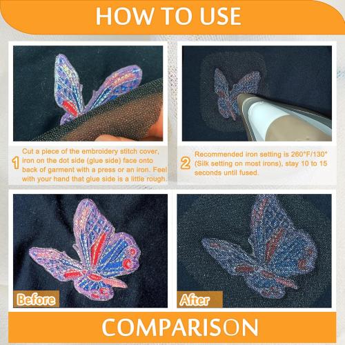 New brothread Soft & Cozy Embroidery Stitch Cover 12 x 10 Yd Fusible Light Weight Stabilizer Covering Scratchy Stitches - Black