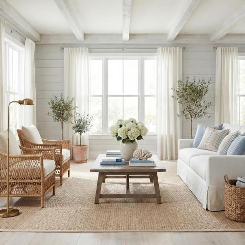 Area Rug  Natural Fiber Collection - Natural & Beige, Seagrass, Basketweave Pattern with Border