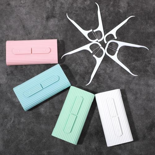 4 Pcs Portable Dental Floss Dispenser Refillable Dental Flossers Case Automatic Travel Floss Pick Organizer Pocket Floss Boxes with 40 Floss Picks for Cleaning Teeth