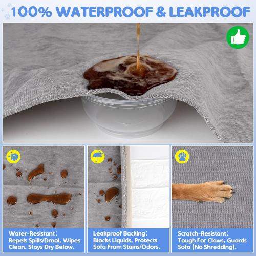 Loiion 100% Double-Sided Waterproof Dog Sofa Cover - Anti-Slip, Leakproof Couch Cover, Pet-Friendly Couch Protectors for Puppy, Large Dog, Kids and Pets 150X91