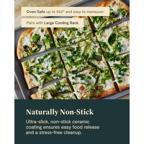 Caraway Non-Stick Ceramic Baking Sheet - Naturally Slick Ceramic Coating - Non-Toxic, PTFE & PFOA Free - Perfect for Baking, Roasting, and More - Large (18 x 13) - Navy‼️light dirt‼️