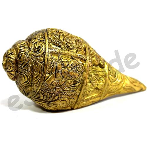 eSplanade Brass Ganesha Carving Shankh Conch Shell | Home Decor | Holy Shankha Sel