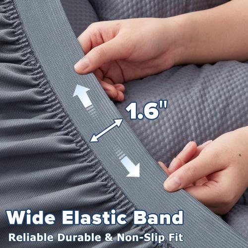 ELVEN HOME King Mattress Pad for Back & Hip Pain Relief, Pillow Top Cooling Bed Topper Quilted Fitted, Hotel Quality Deep Pocket Soft King Mattress Protector Cover Washable (78x80 inch, Grey)
