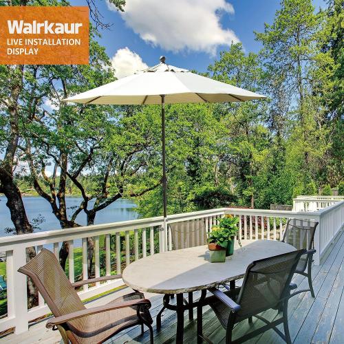 NO UMBRELLA 304 Stainless Steel Patio Umbrella Holder, Heavy-Duty Umbrella Deck Mount, for Outdoor Umbrella Holder for Deck Railing,Post Deck Umbrella Mount (Post, White)