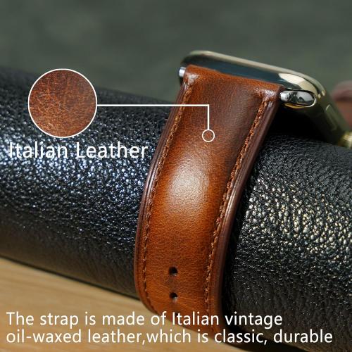 Vintage Leather Bands Compatible with Apple Watch Band 38mm 40mm 41mm 42mm 44mm 45mm 49mm,Wax Oil-tanned Leather Strap for Men Women iWatch Ultra 2/1 SE SE2 Series 9 8 7 6 5 4 3 2 1