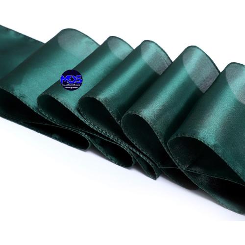 MDS Pack of 50 PCS Satin Chair Sashes Charmeuse Sateen Dining Chair Bows Ribbon Ties Back Sash for Wedding Party Birthday Home Hotel Restaurant Banquet Decoration (7 x 108 Inch, Emerald Green)